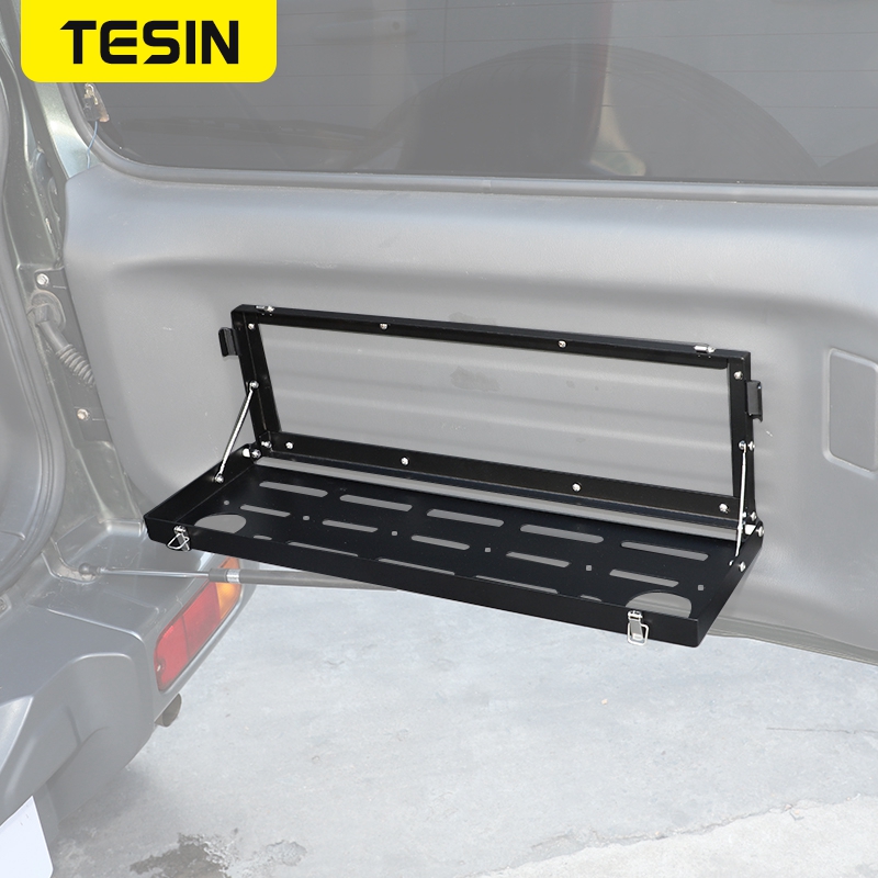 TESIN Car Rear Door Cargo Luggage Carrier Tailgate Foldable Shelf Storage Mounting Rack For Suzuki Jimny 2010-2022 Accessories