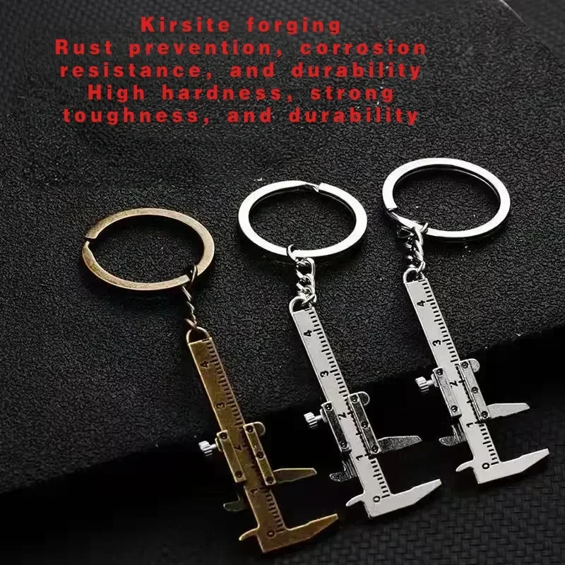 Pendant Measuring Car Keychain Gauging Instrument Rulers Mini Caliper Tools Key Ring Alloy Vernier Caliper Key Chain ddmysmile Zinc Alloy Smile