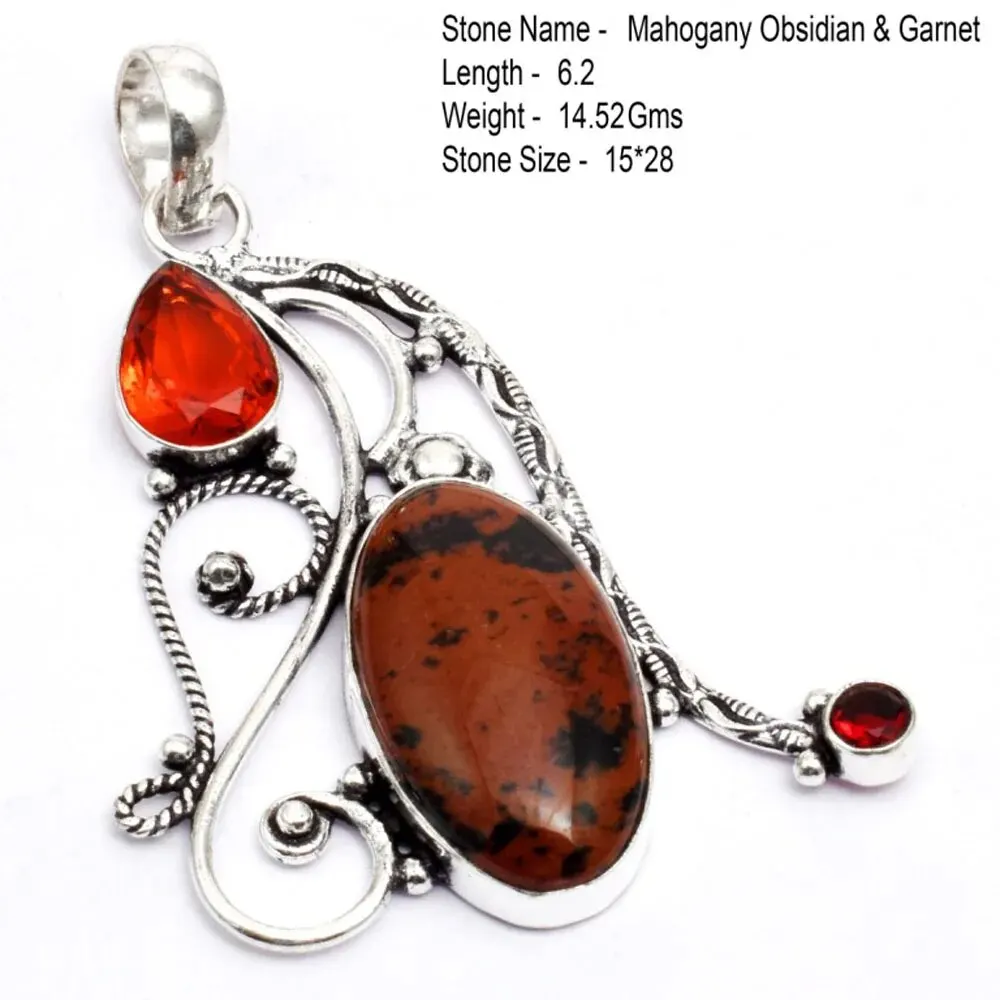 ite Ruby Larimar Genuine Labradorite Moonstone Agate Jasper Lapis Rose Quartz Pendant Siers overlay Copper smile