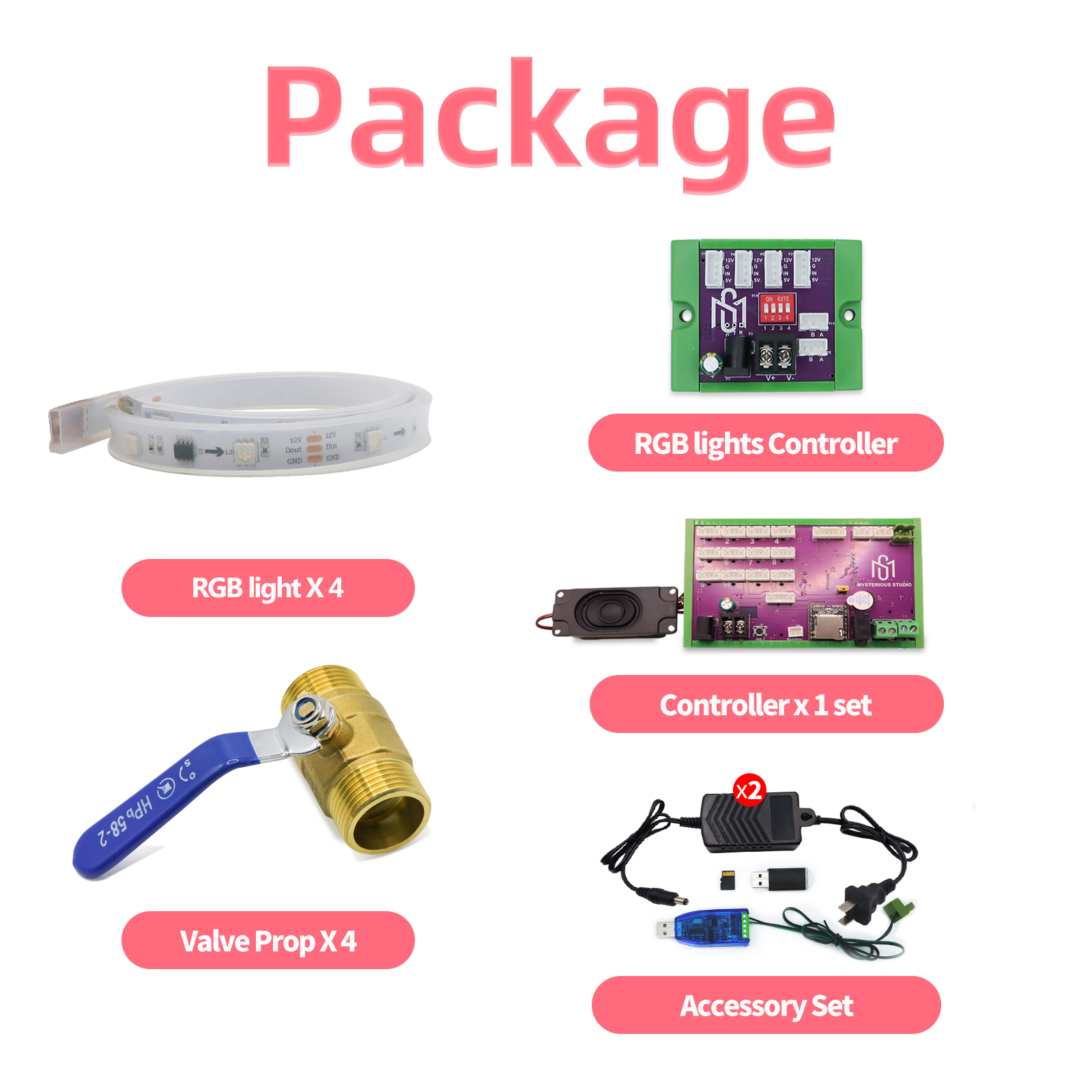 Mysterious Studio props escape game superb escape room props Electronic puzzle for escape room 4 RGB light Valve Version