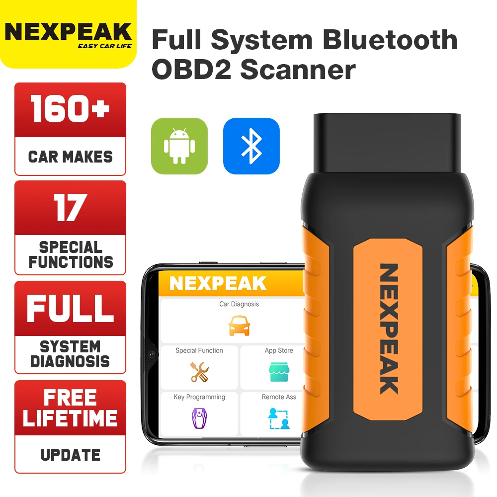 NEXPEAK K1 PLUS Obd2 Bluetooth Professional Automotive Scanner DPF ABS Oil Reset Key Programmer Full System Car Diagnostic Tools