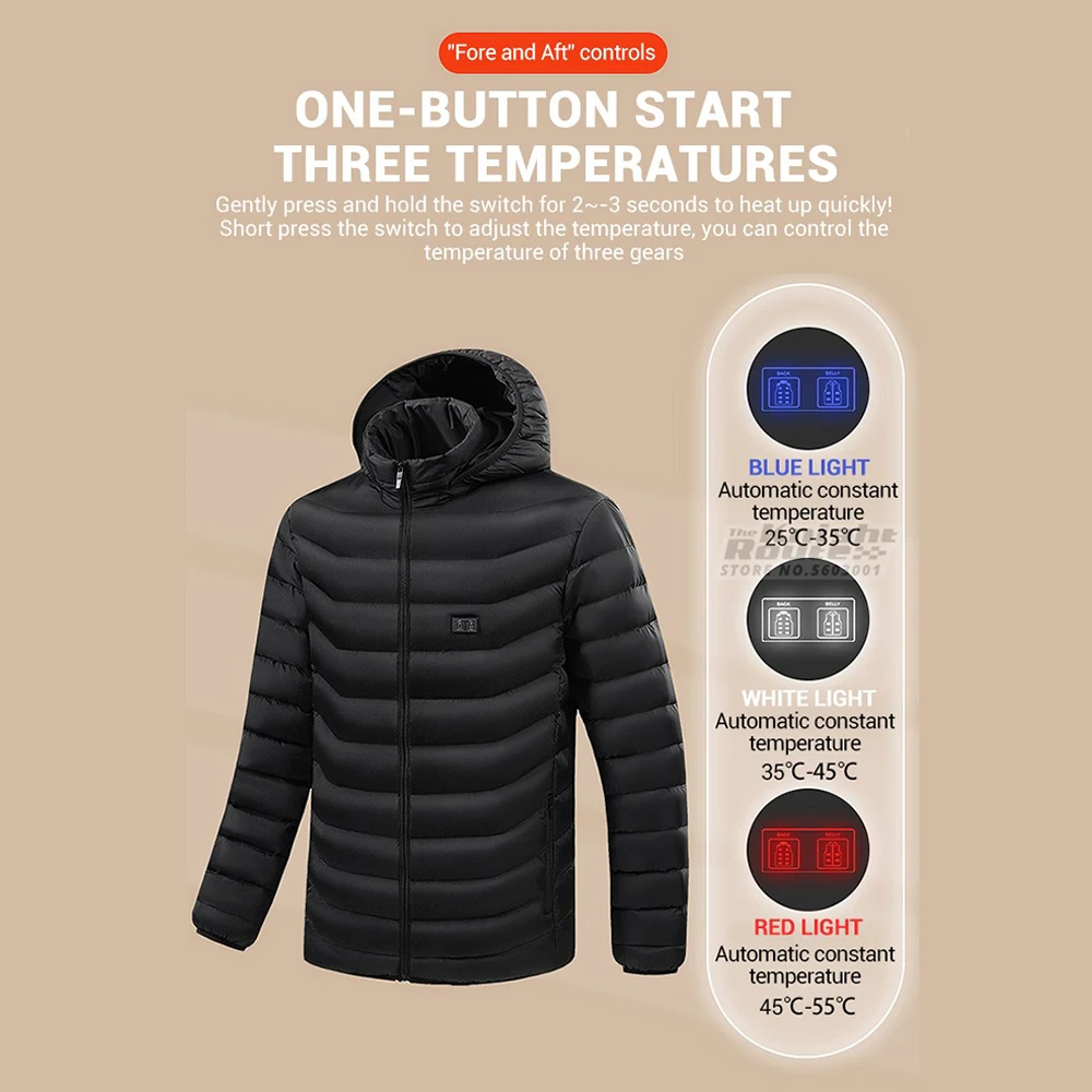 Areas Electric 21 Heated Jacket Winter Men's Women's Motorcycle Jacket USB Heating Jacket Heated Vest Moto Thermal Coat Clothing smile
