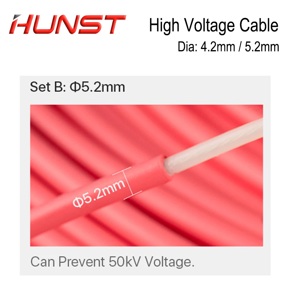 3/5/10Meters High Voltage HUNST Cable for CO2 Laser Power Supply and Laser Tube Laser Engraving and Cutting hine. smile hine.