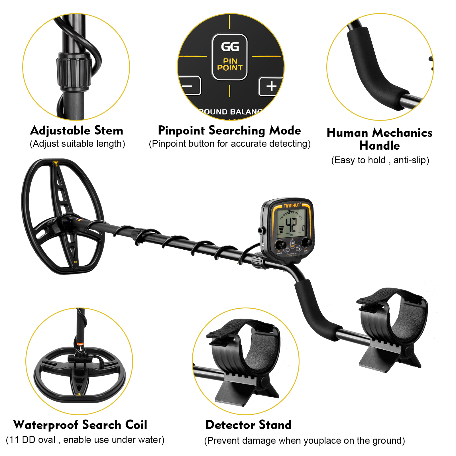 TX 850 Waterproof Professional Underground Metal Detector 12 Inch Bigger Coil Gold Digger Treasure Hunter Detecting Equipment