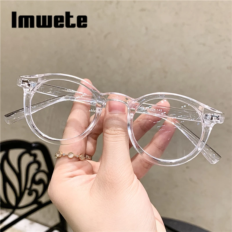 f ee Glasses Computer Frame Transparent Imwete Women Men Anti Blue Light Round Eyewear Blocking Optical Spectacle Eyeglass