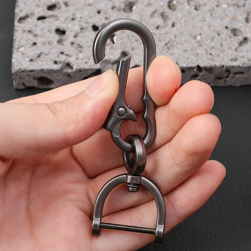 Keychain Simple Car Creative Strong Carabiner Shape Keyring Climbing Hook Key Aluminium Alloy Man ddmysmile Unisex Gift Auto Interior Smile