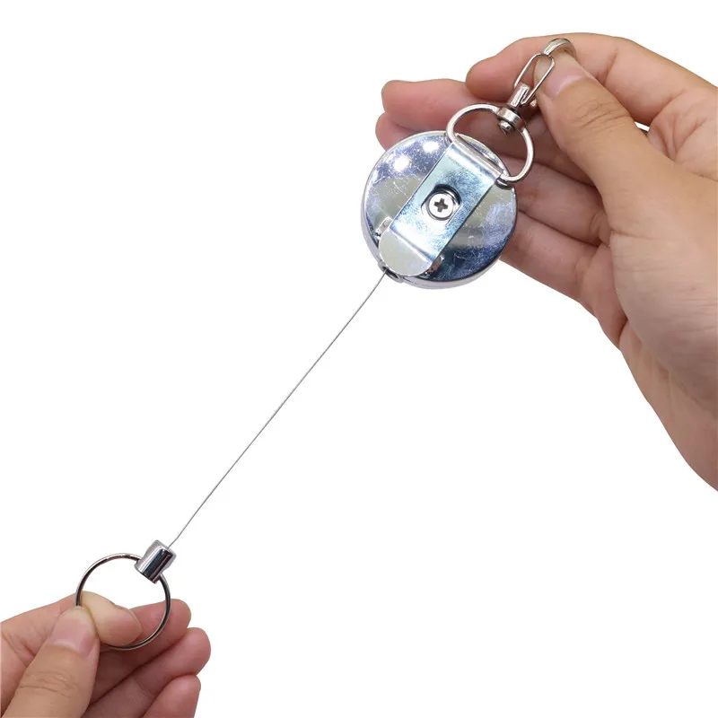 1 Pcs Telescopic Keychain Creative Adjustable Buckle Keyring Anti-lost aAti-theft Wire Rope Buckle Outdoor Tool Spring Keys Ring