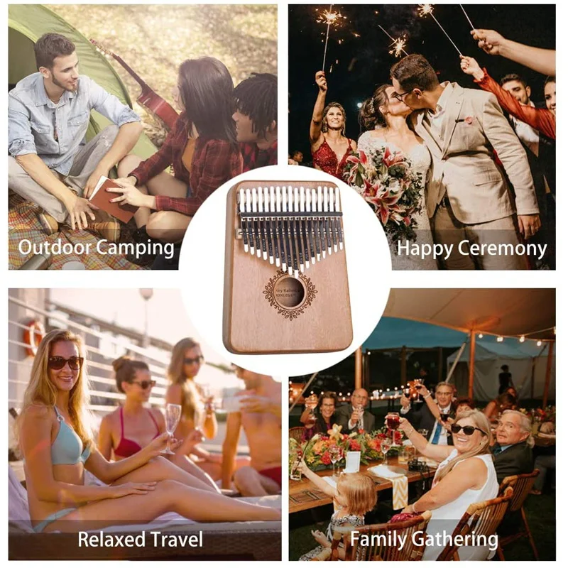 17 Keys Thumb Piano High Quality Handguard Wood Mahogany Mbira Body Musical Instruments Kalimba Piano Creative Music Box