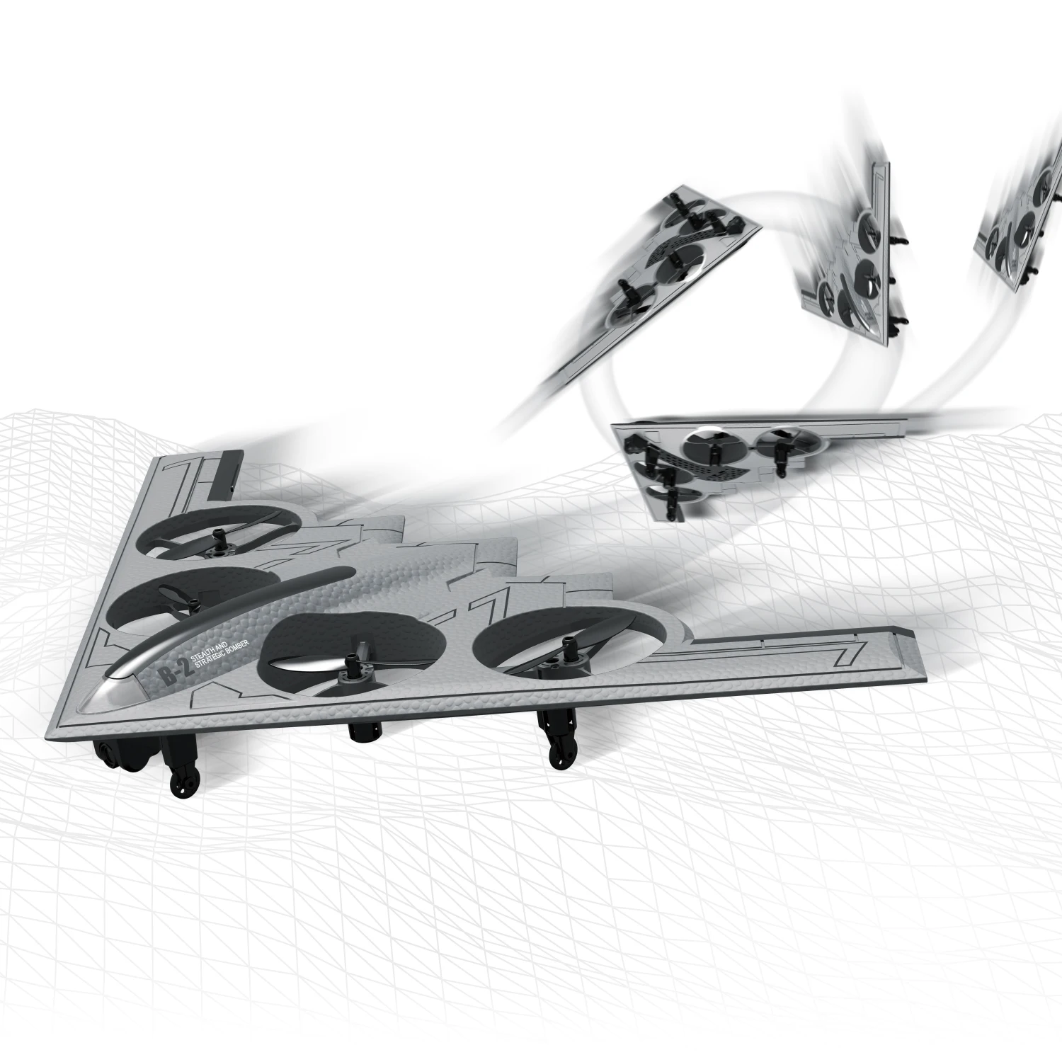 B2 Fighter Stealth Bomber WIFI FPV Remote Control Plane 480P Camera RC Airplane 2.4G Turbofan Structure Hover 41CM Big Glider