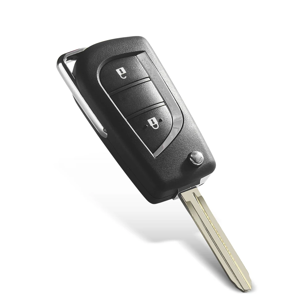 Folding Remote Flip KEYYOU Key Shell for Toyota Levin Camry Reiz Highlander Corolla Key Case 2/3 Buttons Toy48 Toy43 Blade smile