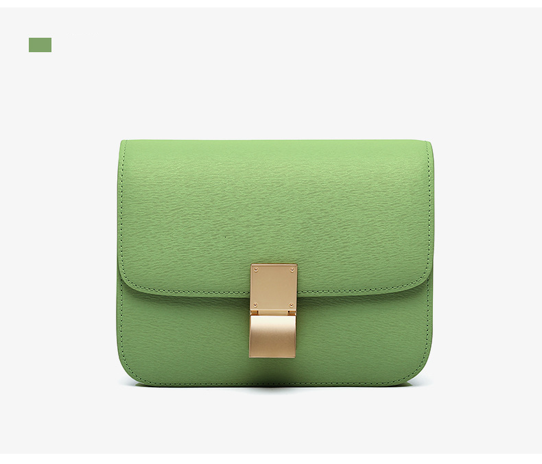 Women Shoulder Female Split Leather Ins Vintage Messenger Lady Small Square Palm Texture Printing Box Flap Underarm Bag Patent Leather BagVoyage