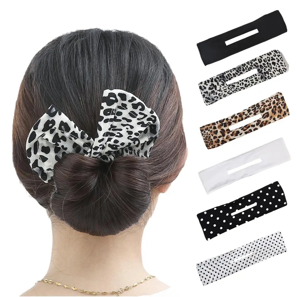 hot sale Bun Print Headband Hairpin For Women Girl Cloth Hair Circle Bun Maker Ponytail Holder Hair Braided Accessories H8n6
