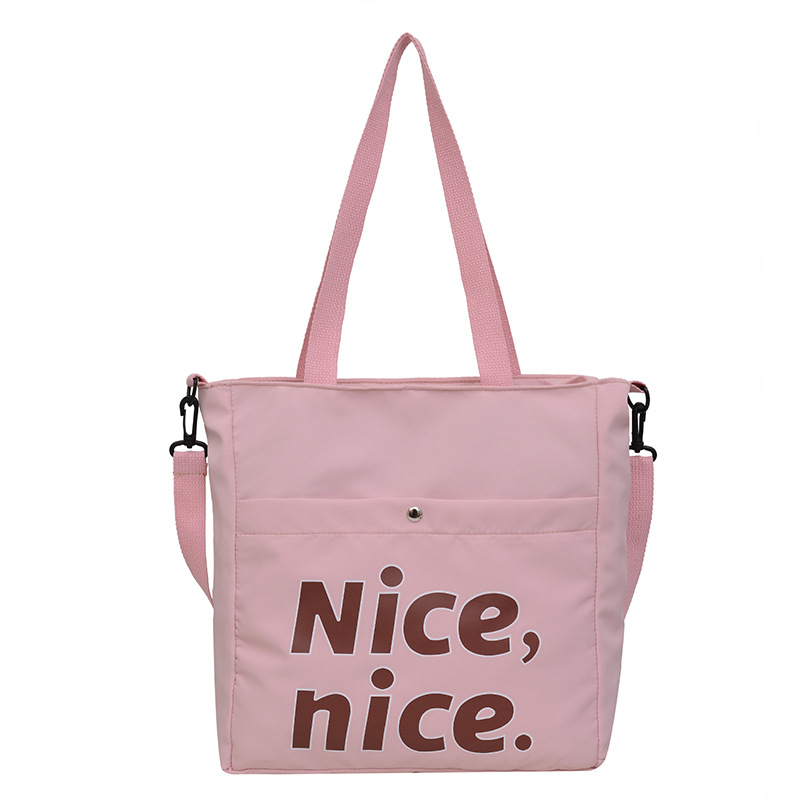 Tote 2024 niche fashion letter nylon cloth capacity tutoring casual single shoulder diagonal cross large bag