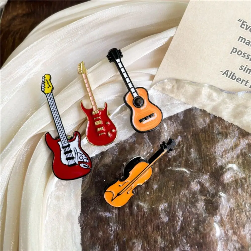 Musical Pin Creative Enamel Instrument Brooches For Women Colorful Guitar Pins ddmysmile Choth Accessories Smile