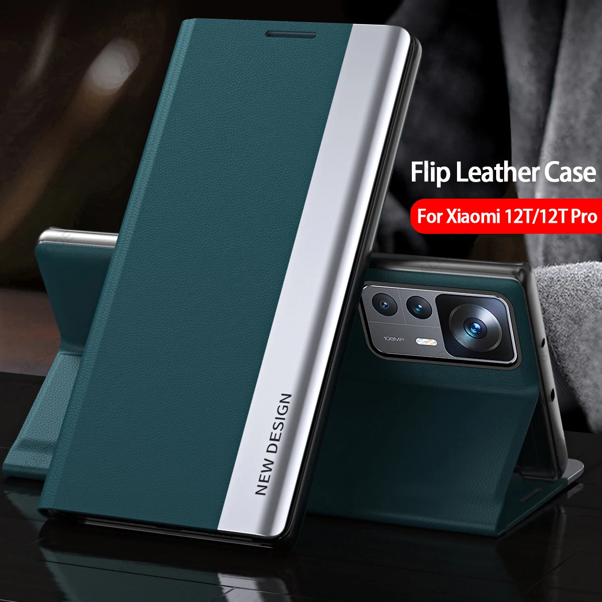 Leather Case For Plating Xiaomi Mi 12T Pro 12S 12 11T 10T 11 10 Pro 12X 11 Lite 4G 5G NE Magnetic Flip Holder Stand Cover smile