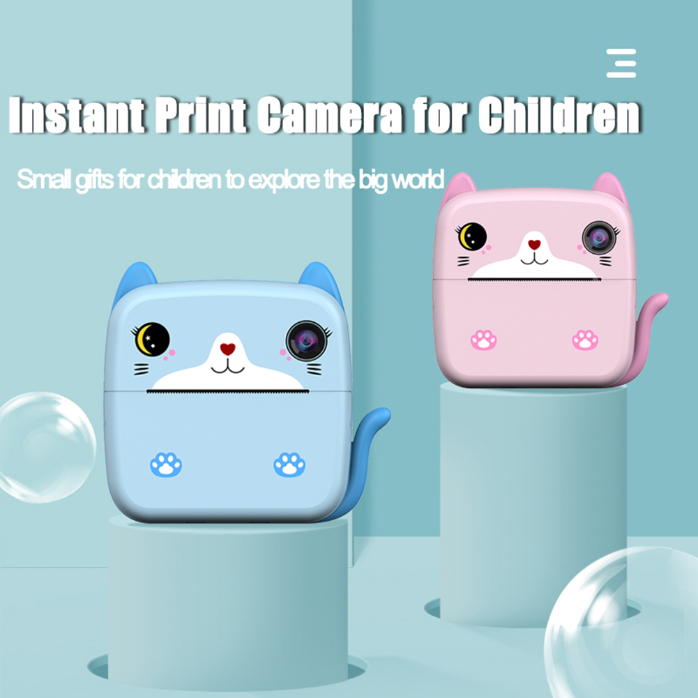 Kids Camera Instant Print Photo HD 1080P Mini Digital Video Camera with Thermal Paper 2.4 Inch IPS Display Educational Toys Gift
