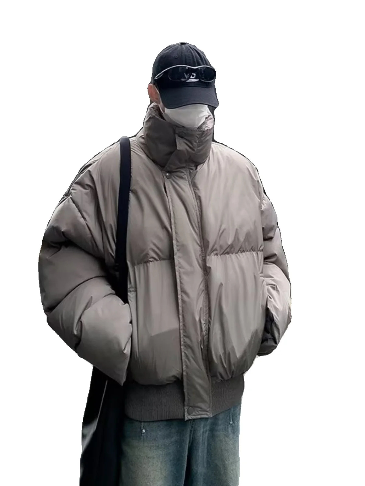 mens winter jacket streetwear inflatable jacket mens solid color padded jacket mens warm wool coat Parka coat mens A17 241108