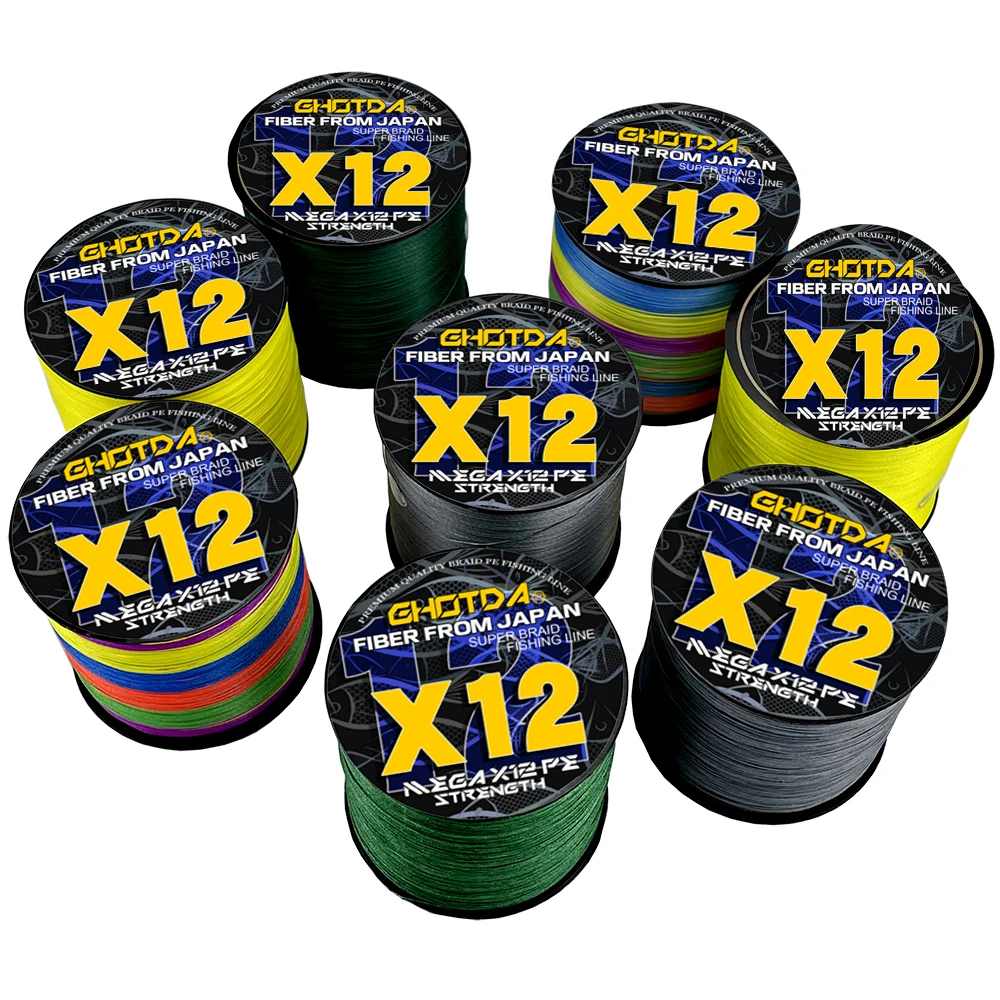 PE Super 300/500M GHOTDA Braided Lines Fishing 9X 12X Strands Strong Big Game Multifilament Fishing Cord 20LB-120LB Fishing Rope smile