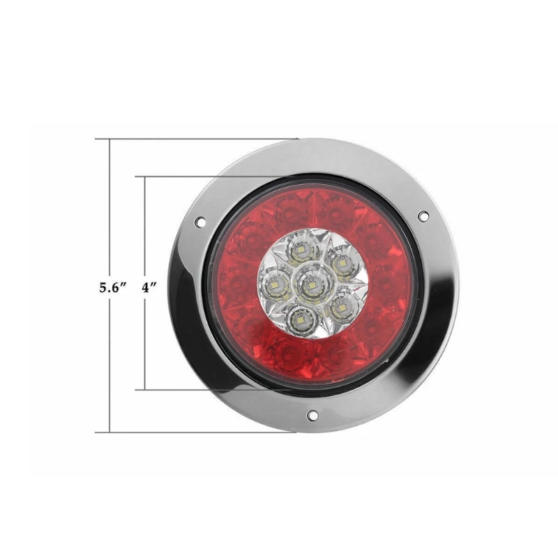 MK-127 Round 16LED Truck Trailer Cargo Tail Stop Brake Taillights Running Turn Signal Lights Waterproof 12-24V 2 Pieces