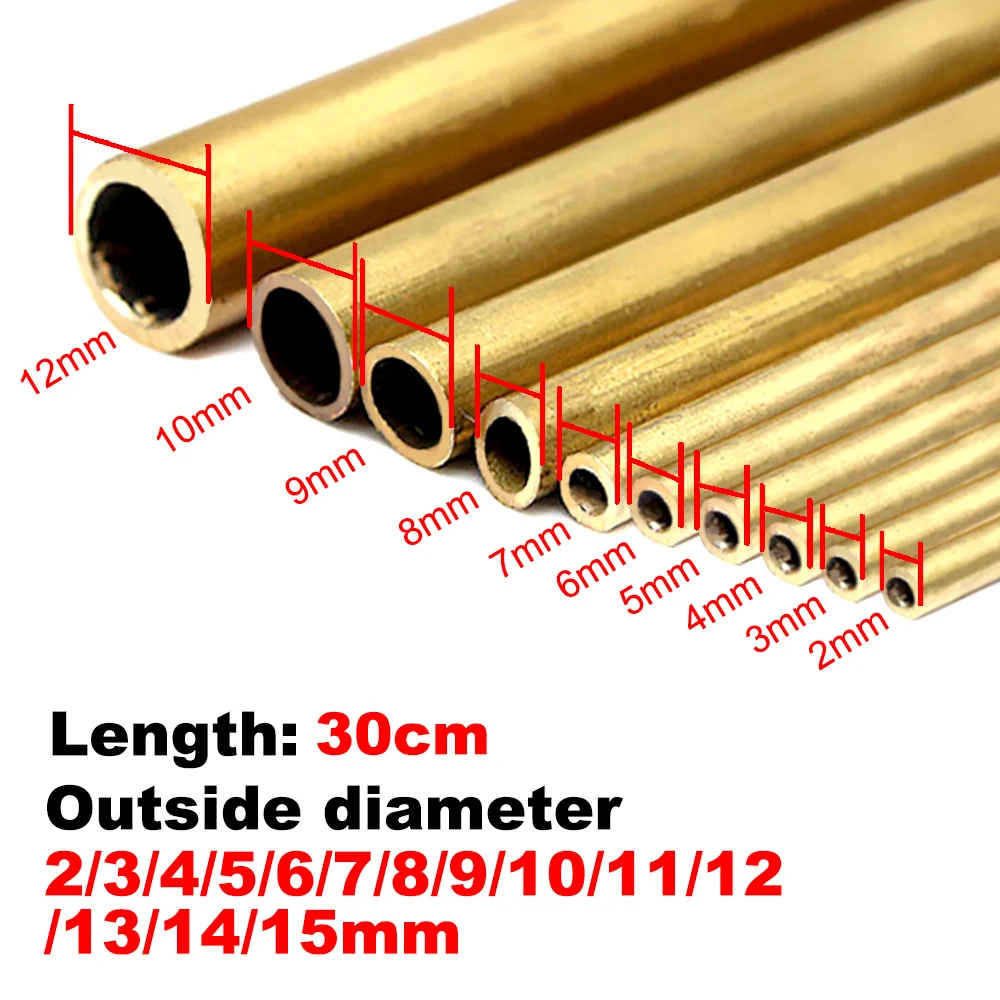 new Brass Tube Diameter 2/3/4/5/6/7/8/9/10/11/12/13/14/15mm Length 300mm 0.5mm Round Pipe Tubing Brass Rod Modelmaking 2025 Cutting Tool