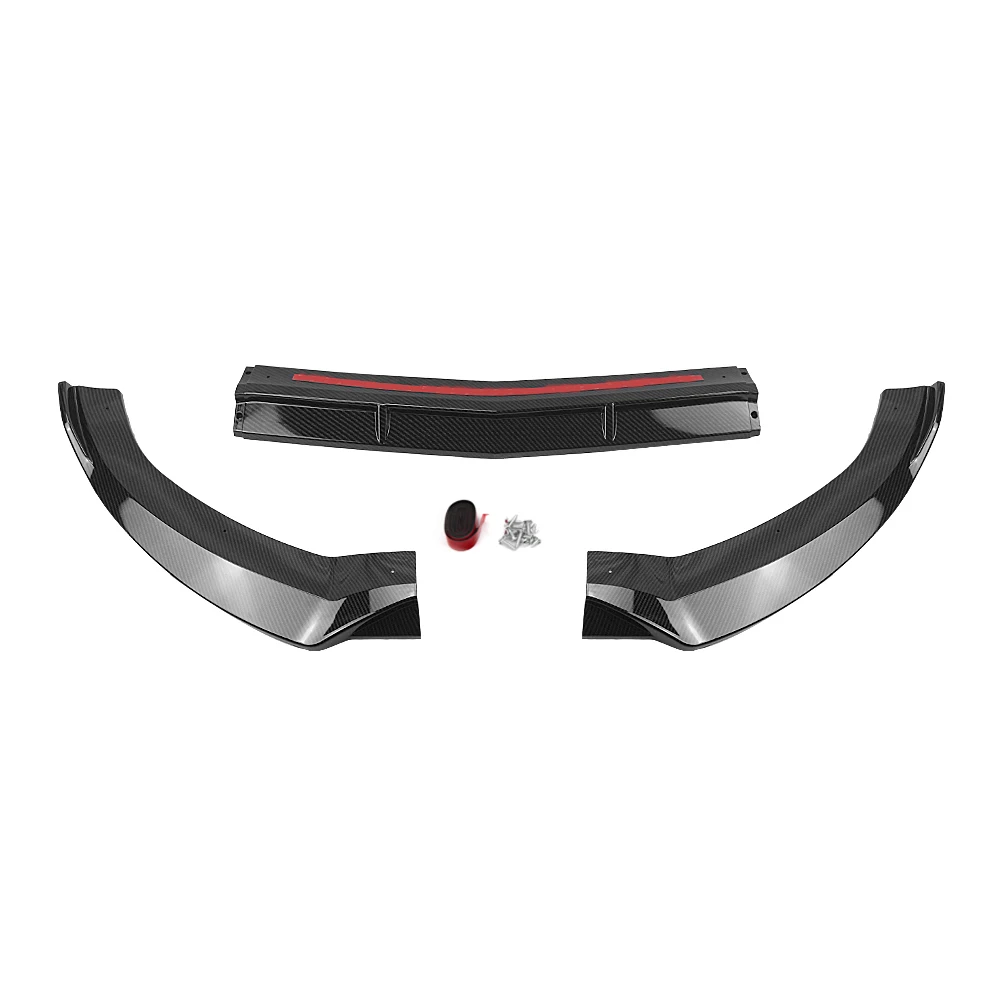 Mercedes-Benz W205 For C-Class C180 C200 C300 C400 Sport 2015 2016 2017 2018 Front Bumper Spoiler Lip Gloss Black Blade Splitter smile