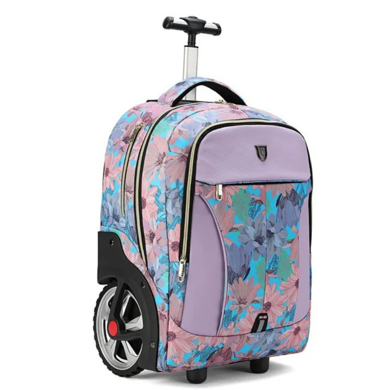 Trolley Backpack Junior and Senior High School Bull Wheel Luggage Easy Stair Climbing Mute Trolley Case Schoolbag One Piece Drop