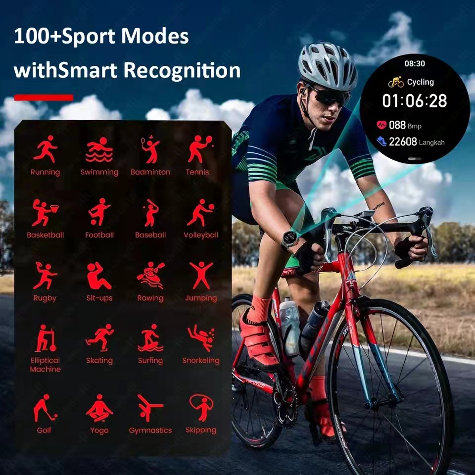 ddmysmile Smart 2024 Watch New 1.45 Inch 360*360 Pixel 300Mah Smartwatch Men Bluetooth Ddmysmile Call Bt5.0 With Flashlight Remote Camera Magnetic Smi