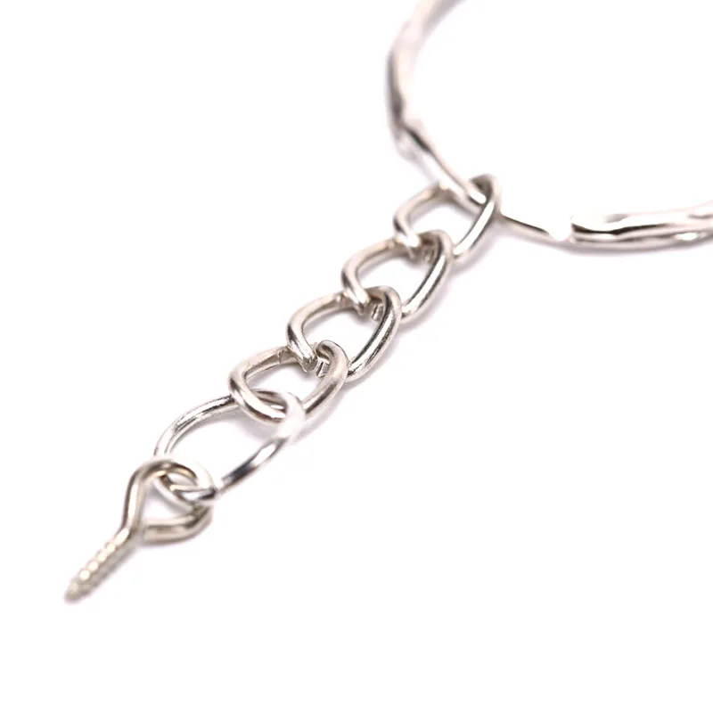 Pin 40Pcs Screw Eye Key Chain Key Ring keychain Keyrings Lobster Clasps Split Rings With Screw Pin Jewelry Making smile