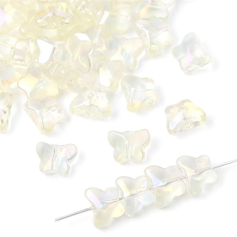 Czech beads 20pcs/lot Crystal AB Color Glass Butterfly Shape Faceted Beads for Jewelry making Necklaces Earrings Best Quality smile