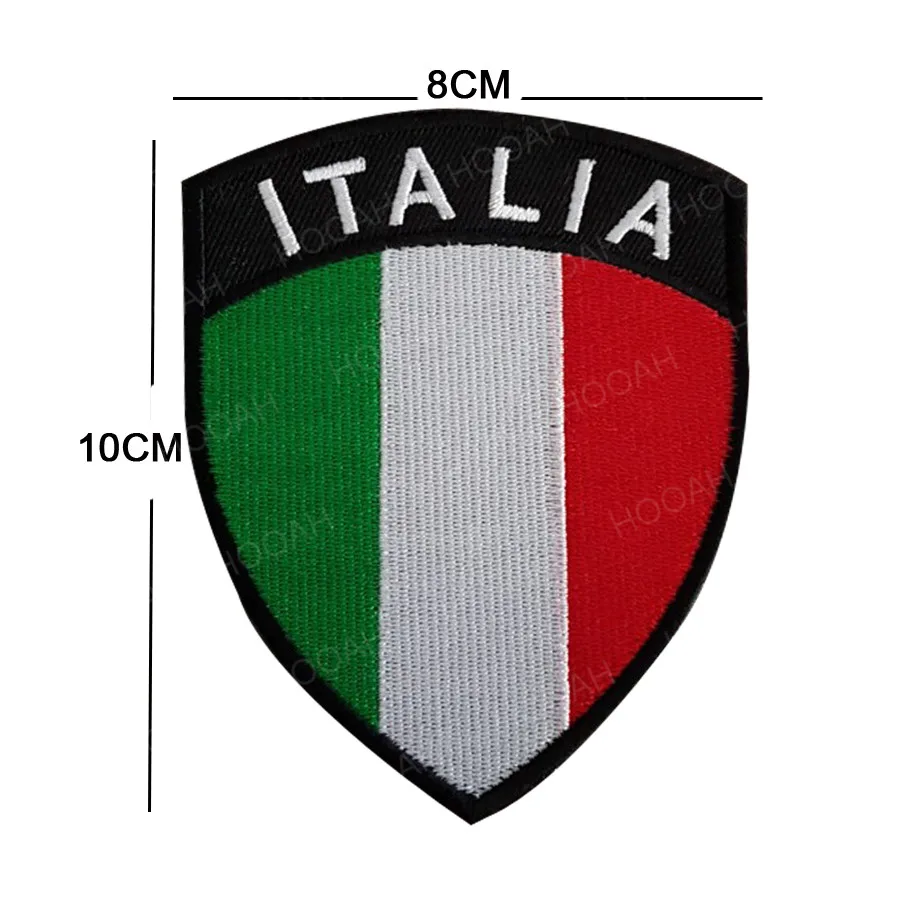 Italy Flag Embroidered Patch Tactical Emblem Appliques Italia Italian PVC Rubber Embroidery Badges