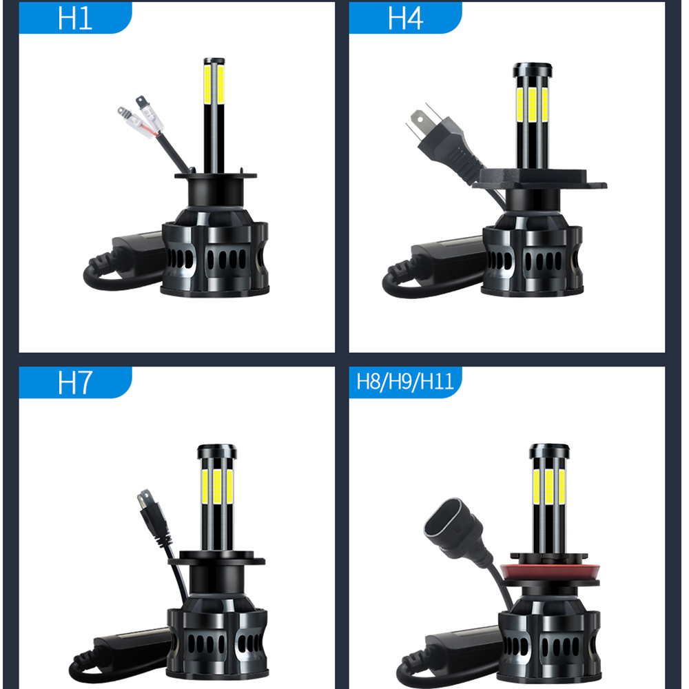 2X8 Zijden Cob H7 Led H11 H4 Hi/Lo H1 H3 H8 HB1 HB3 HB4 HB5 HIR2 h13 H27 9005 9006 9008 9012 Auto Koplamp Lampen Auto Lichten 12V
