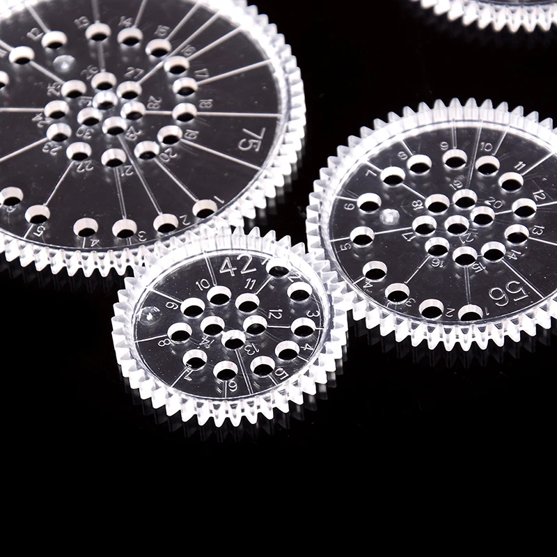 Drawing Spirograph 22PCS Clear Toy Set DIY Creative Design Geometric Drawing Interlocking Gears Wheels Ruler Kids Art Craft Toy smile