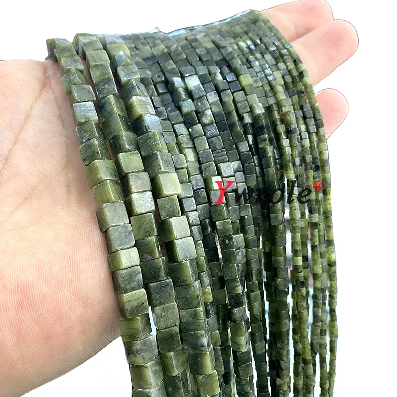 2 3 4MM Natural Stone Cube Lapis Lazuli Turquoise Jade Quartz Square Spacer Beads for Jewelry Making DIY Bracelet Accessories