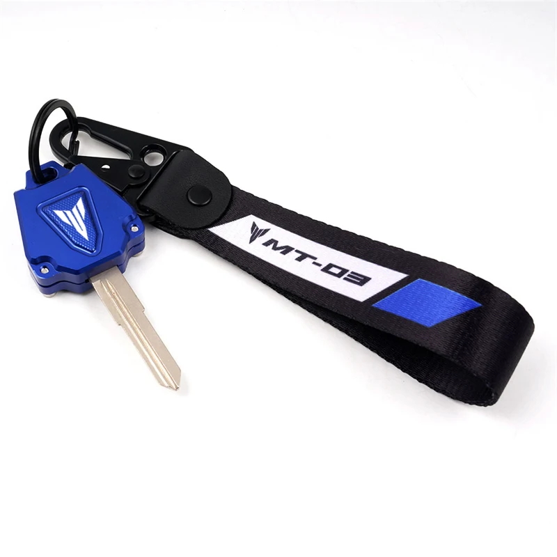 For YAMAHA MT07 MT09 MT03 MT 07 09 03 2013-2021 2022 2023 Motorcycle Accessories Fabric Badge Keyring Key Case Cover Keychain