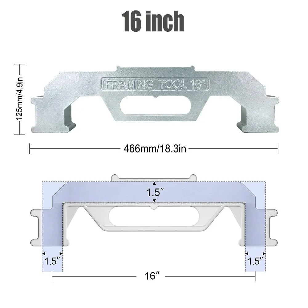 Center Stud Layout 12-24 Inch Wall Accurate Measurement Framing Spacing Positioning Jig 2025 Cast Aluminum Wall Stud new Framing Tool