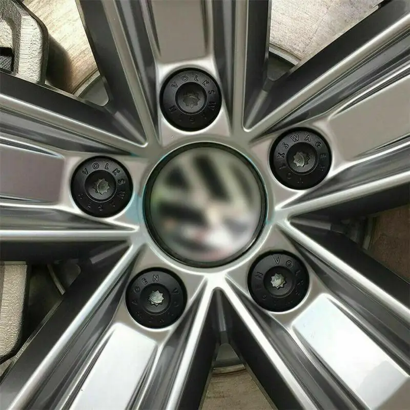 Set (20Pc) For One Vw Wheel Lug Nut Bolt Cover Black Caps Oem ddmysmile 1K06011739b9 Smile ()