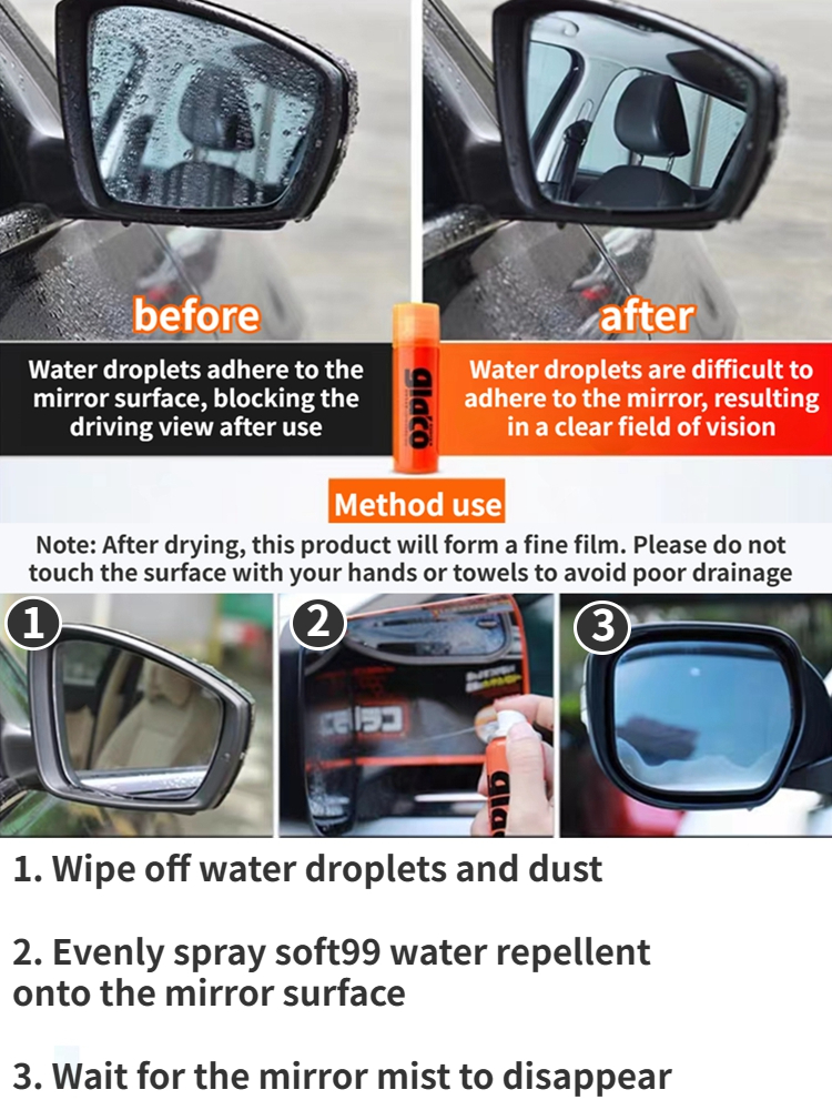 Soft99 Japan Car Windshield Rain Repellent Glaco Glass Coat Car Glass Oil Film Removal Antirain Coating Anti-rain Treatment