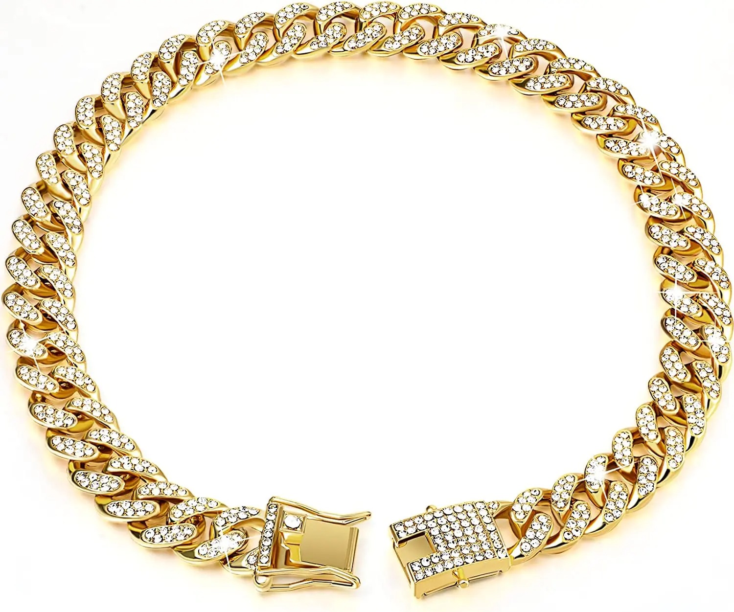 Gold Dog Cuban Chain k Choke Collar for Small Medium Large Dogs Cats Pet Jewelry Necklace Accessories