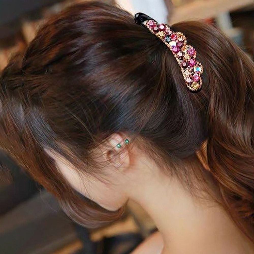 Hair Claw Simple For Women For Girl Vertical Clip Diamond Hair Accessories Banana Clip Ponytail Holder Korean Style Hair Clip