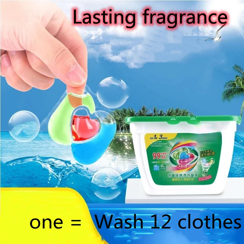 30pcs/a box Tricolor laundry Gel Beads magic Washing Cleaner Liquid condensate bead lasting fragrance laundry balls Removing