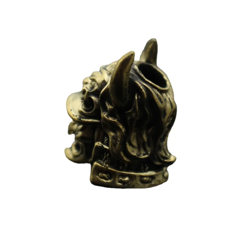 Helmet Eagle Nose Samurai Knife Beads Woven Paracord Lanyard Pendants Outdoor EDC Umbrella Rope Brass DIY Accessories smile