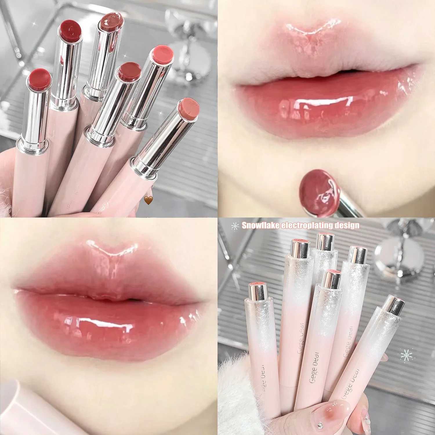 Jelly Solid Lip Gloss Cute Moisturizing Mirror Red Brown lipstick Transparent Moisturizing Lip Coloring Natural Lip MakeupXJ250312