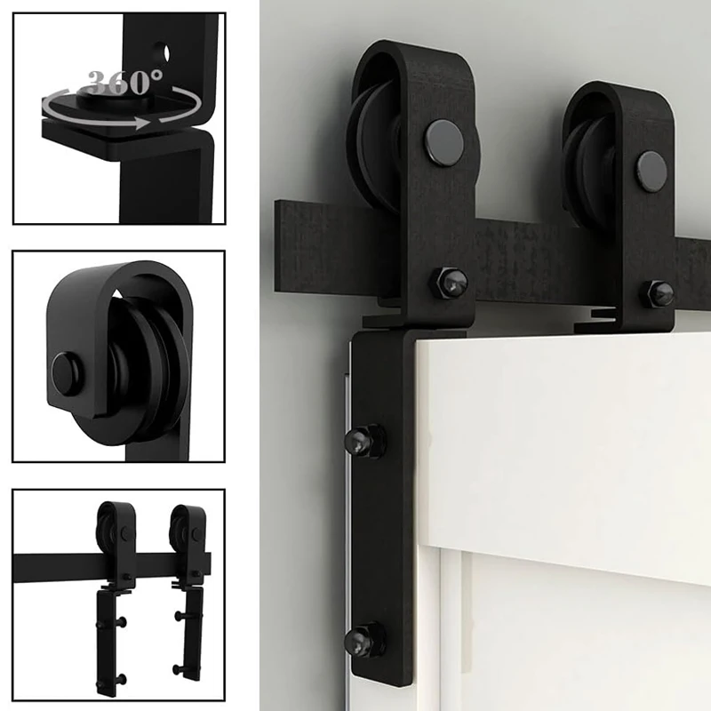 TSMST Bi-Folding Sliding Barn Door Hardware Track Kit for 4 Doors,Heavy Duty Sturdy Bifold Barn Door Hardware Kit,Easy to Assemb