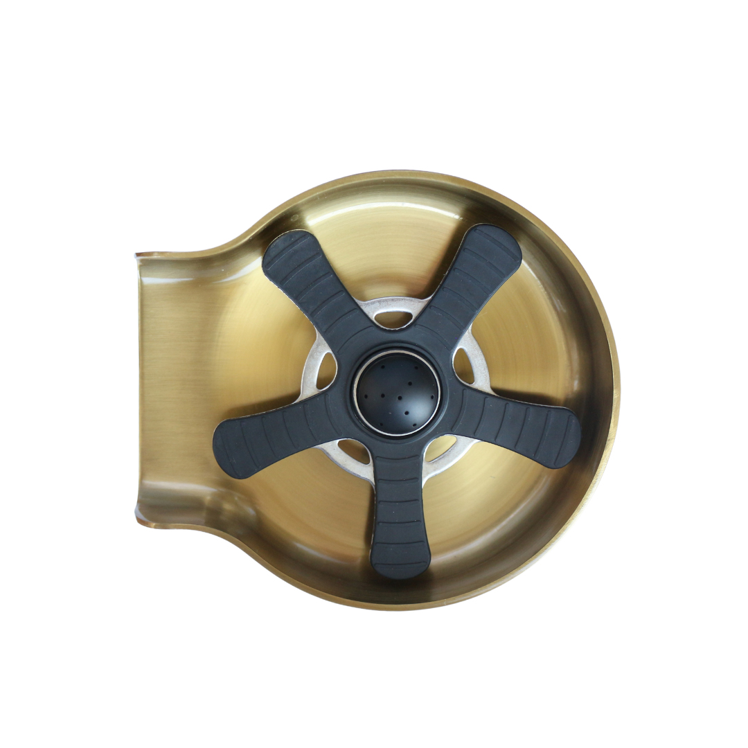 New glass washer home cup cleaning cup washing machine bar cup cleaner stainless steel cup washers gold five leaves