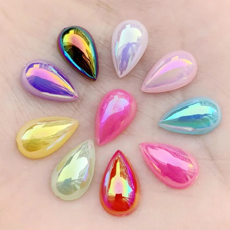 8*13mm Teardrop AB Flatback Rhinestones Stick Crystals Stones Acrylic Strass For DIY Clothes Crafts 40pcs A87