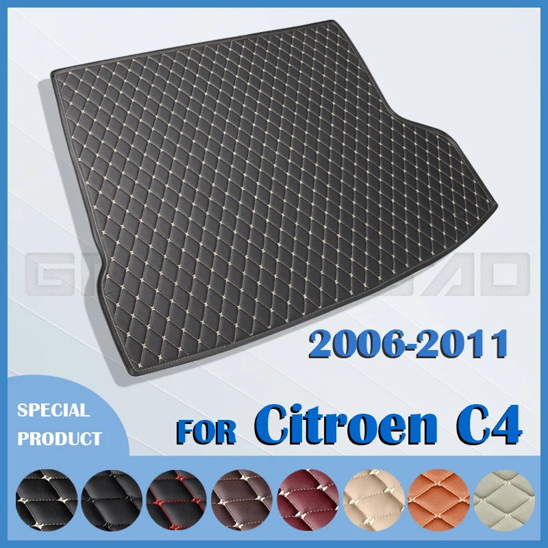 Car trunk mat for Citroen C4 Two doors 2006 2007 2008 2009 2010 2011 cargo liner carpet interior accessories cover