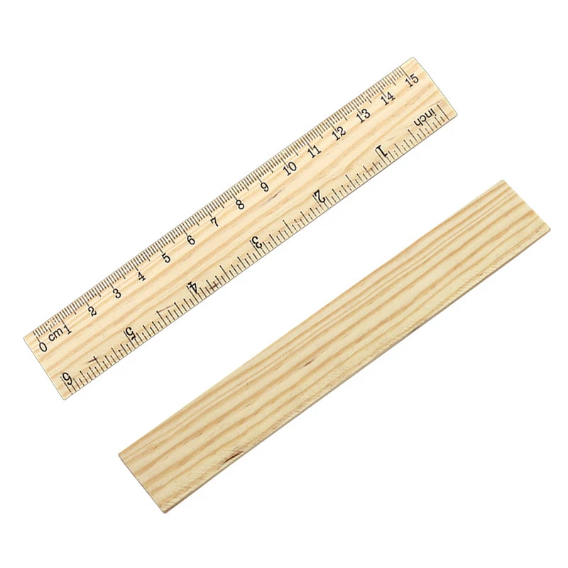 / 15cm / 20cm 30cm Wooden Ruler Drawing Gift Double Sided Ruler Stationery School Supplies Office Measuring Tool Straight Rulers smile / /