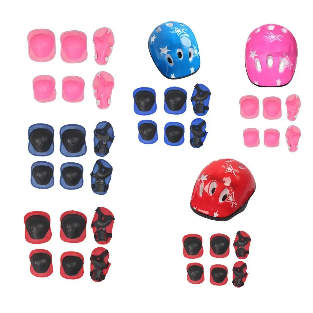 new 6/7Pcs Elbow Wrist 2025 Knee Pads Sport Protective Gear Guard for Kids Skating Outdoor Sports Protective Gear Set