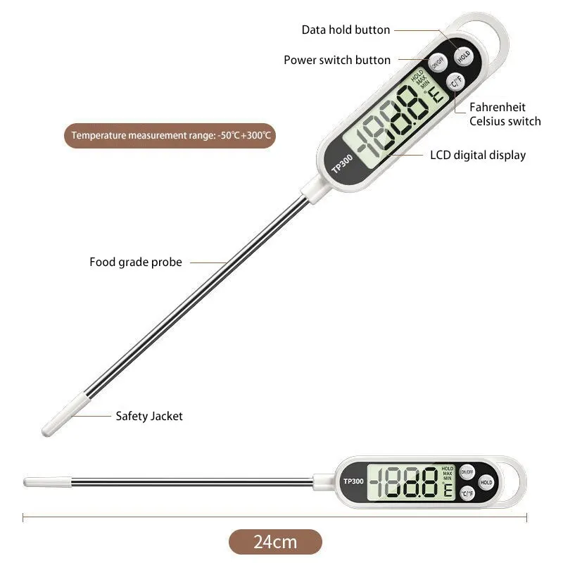 1PCS Food Thermometer TP300 new Digital Kitchen Thermometer For Meat Cooking Food Probe 2025 BBQ Electronic Oven Kitchen Tools Portable