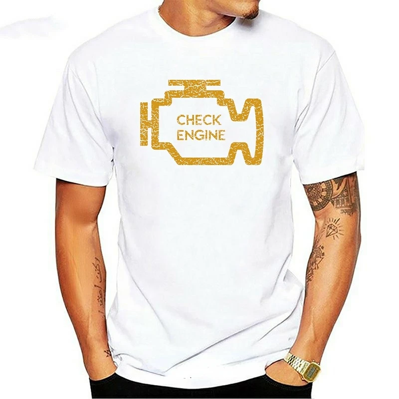 Check Engine T-Shirt Rennfahrer Petrol Head Fun Auto Liebe Racer Driver Car Printed Tee Shirt Casual Comfortable Camisetas Cool